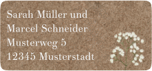 Klick: Details zu Absenderetikett Hochzeit "Schleierkraut" anzeigen Absenderetikett Hochzeit Schleierkraut 45,7 x 21,2 mm kraftpapier