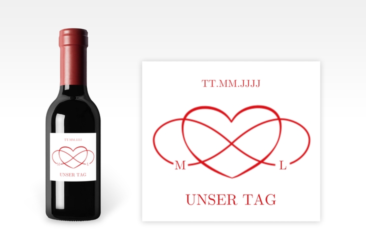 Piccoloetikett Hochzeit Infinity Etikett Piccolo rot