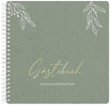 Gästebuch Konfirmation Grüne Natur Ringbindung gruen