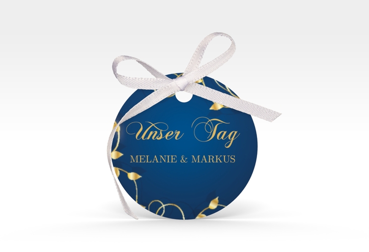 Geschenkanhänger Hochzeit Eternity Geschenkanhänger, rund blau hochglanz