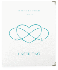 Klick: Details zu Hochzeitsalbum "Infinity" anzeigen Hochzeitsalbum Infinity 21 x 25 cm tuerkis