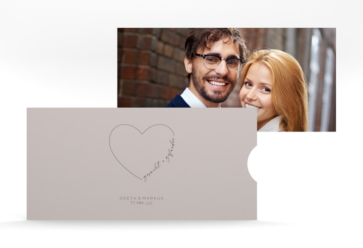 Hochzeitseinladung Lebenstraum Einsteckkarte grau