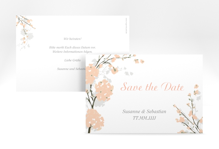 Save the Date-Karte Hochzeit Salerno A6 Karte quer apricot