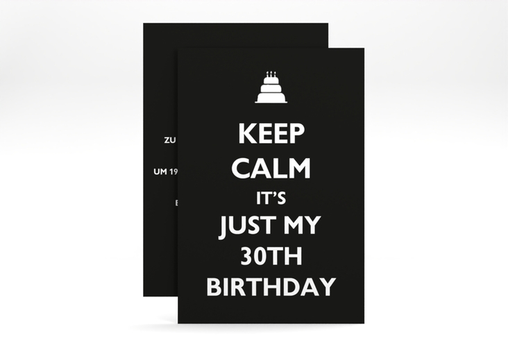 Einladung 30. Geburtstag KeepCalm A6 Karte hoch