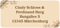 Klick: Details zu Absenderetikett Hochzeit "Storybook" anzeigen Absenderetikett Hochzeit "Storybook" 45,7 x 21,2 mm