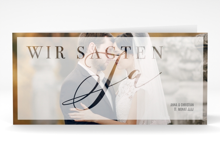 Danksagungskarte Hochzeit Amazing lange Klappkarte quer