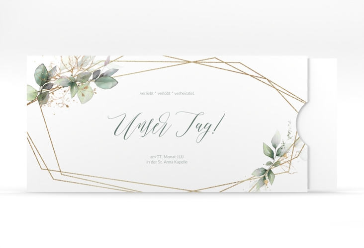 Hochzeitseinladung Greenish Einsteckkarte gruen