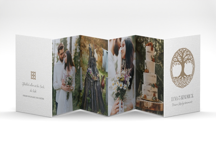 Foto-Leporello Hochzeit Lebensbaum Leporello im Stil der Kelten und Wikinger