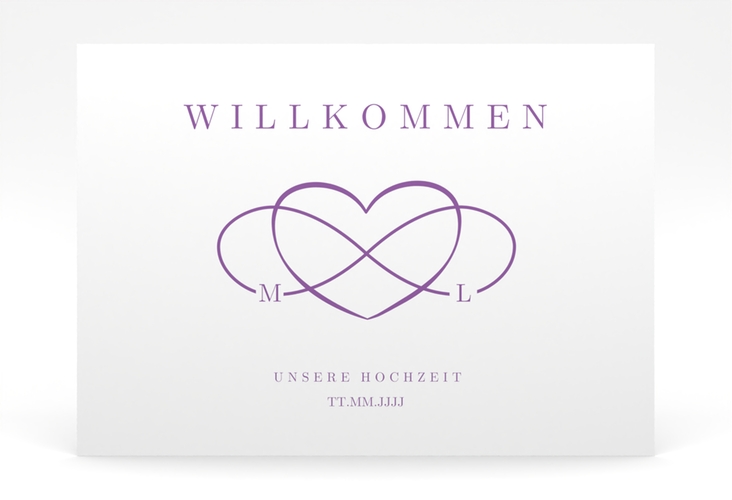 Willkommensschild Poster Infinity 70 x 50 cm Poster lila