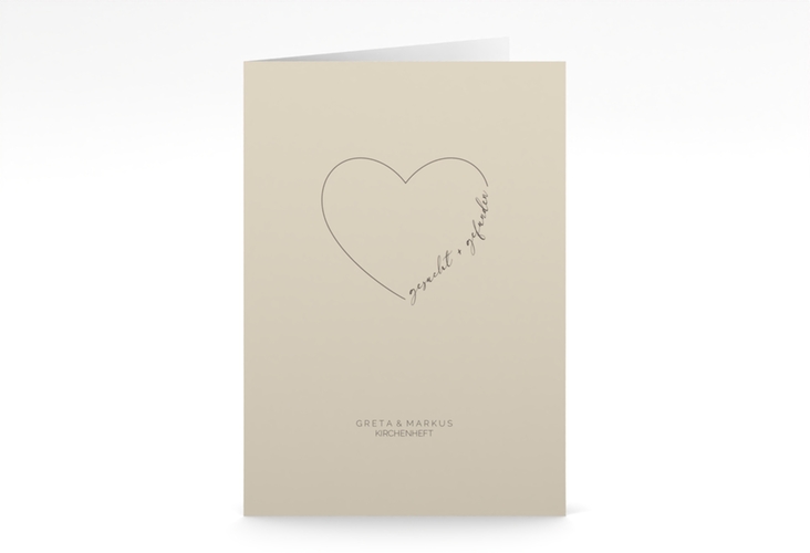 Kirchenheft Hochzeit Lebenstraum A5 Klappkarte hoch beige hochglanz