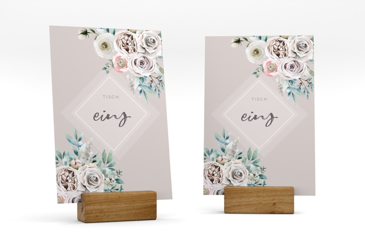 Tischnummer Hochzeit Romance Tischaufsteller