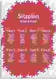 Sitzplan Leinwand Hochzeit Puzzle 50 x 70 cm Leinwand rot