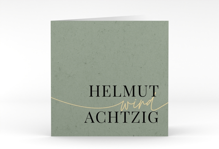 Einladung 80. Geburtstag Einfach quadr. Klappkarte