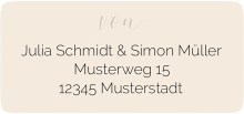 Klick: Details zu Absenderetikett Hochzeit "Eheschließung" anzeigen Absenderetikett Hochzeit Eheschließung 45,7 x 21,2 mm beige