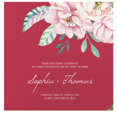 Klick: Details zu Gästebuch Selection Hochzeit "Blooming" anzeigen Gästebuch Selection Hochzeit Blooming Leinen-Hardcover rot
