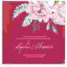 Gästebuch Selection Hochzeit Blooming Leinen-Hardcover rot