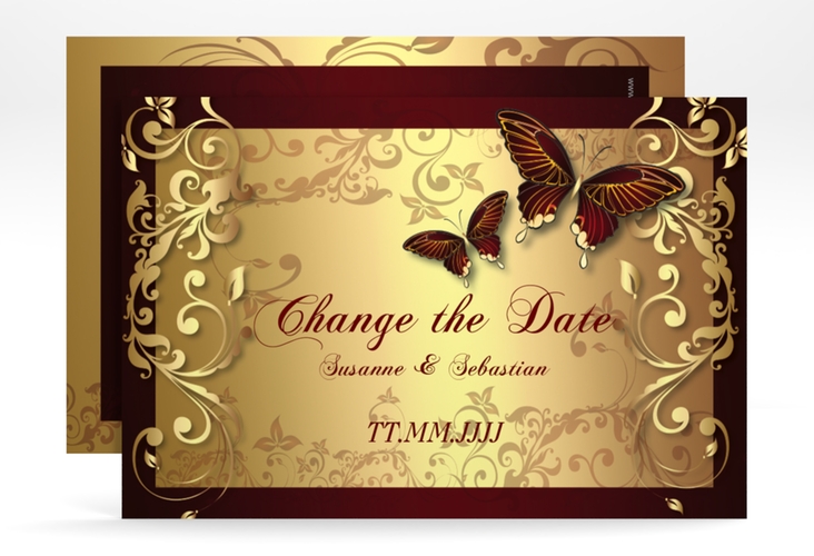 Change the Date-Karte Toulouse A6 Karte quer rot hochglanz