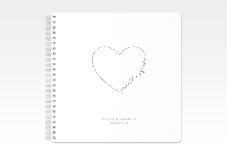 Gästebuch Hochzeit Lebenstraum Ringbindung weiss