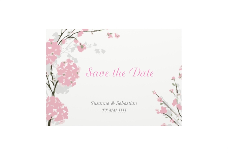 Save the Date-Visitenkarte Salerno Visitenkarte quer rosa hochglanz