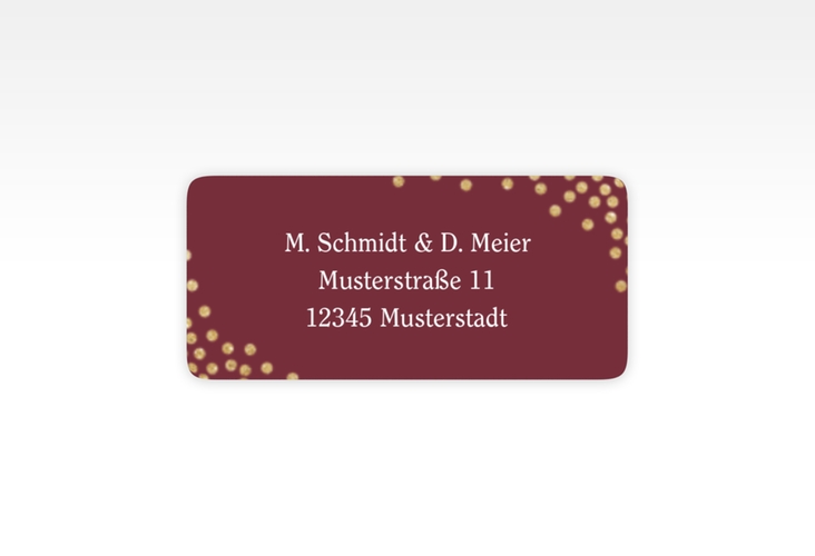 Absenderetikett Hochzeit Glitter 45,7 x 21,2 mm rot