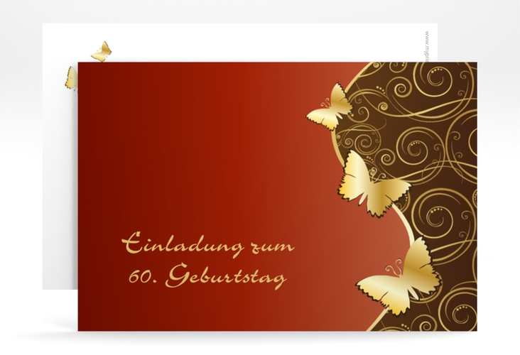Einladung 60. Geburtstag Sarah A6 Karte quer hochglanz