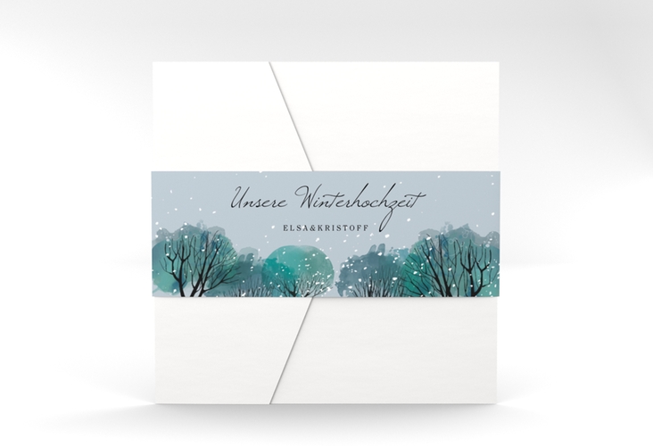 Hochzeitseinladung Winterhochzeit Pocketfold hochglanz