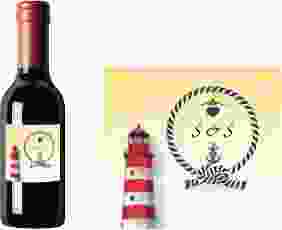 Piccoloetikett Hochzeit Sylt Etikett Piccolo gelb mit Leuchtturm