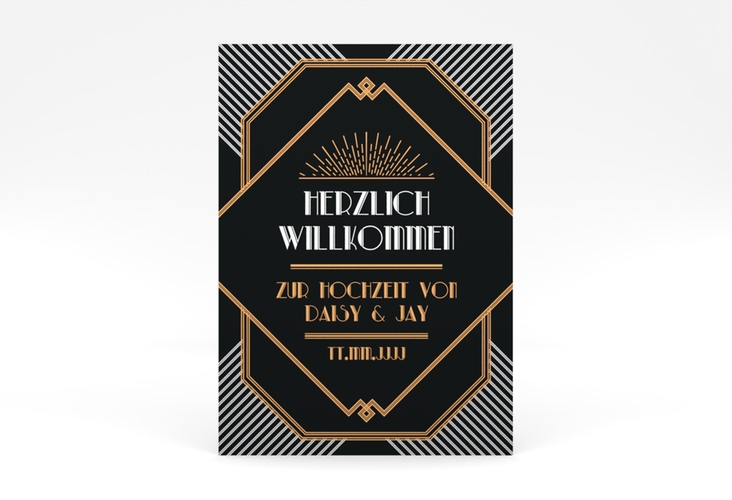 Willkommensschild Poster Gatsby 50 x 70 cm Poster schwarz im 20er-Jahre-Stil