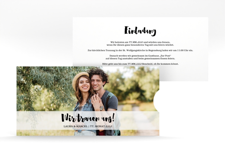 Hochzeitseinladung Mirage Einsteckkarte weiss