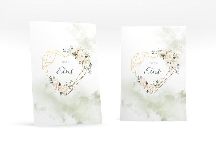 Tischnummer Hochzeit Adore Tischaufsteller gruen