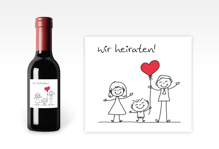 Piccoloetikett Hochzeit Family Etikett Piccolo weiss