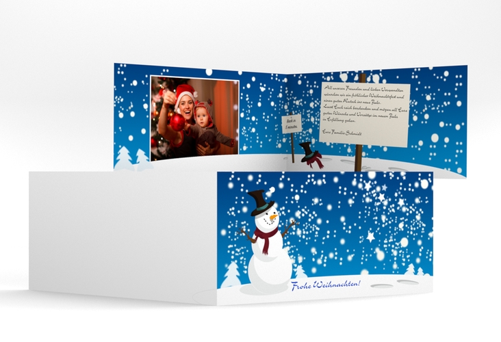 Weihnachtskarte "Snowy" DIN lang Klappkarte
