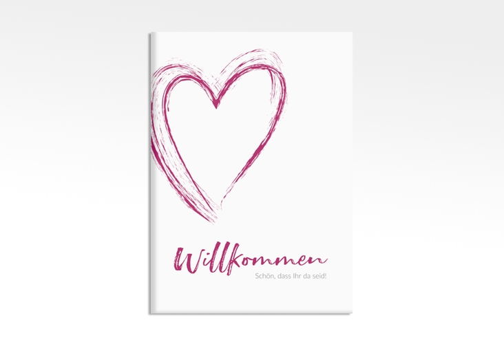 Willkommensschild Leinwand Liebe 50 x 70 cm Leinwand pink