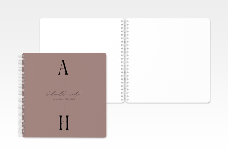 Gästebuch Hochzeit Lebensbund Ringbindung rosa mit veredelbaren Initialen