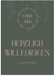 Willkommensschild Leinwand Efeugrün 50 x 70 cm Leinwand gruen im Fantasy-Elfen-Design mit Efeu