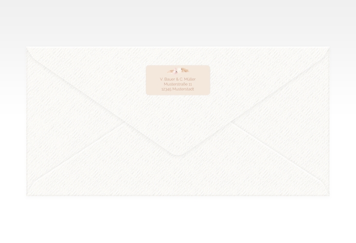 Absenderetikett Hochzeit Bohostyle 45,7 x 21,2 mm beige mit Pampasgras in Aquarell