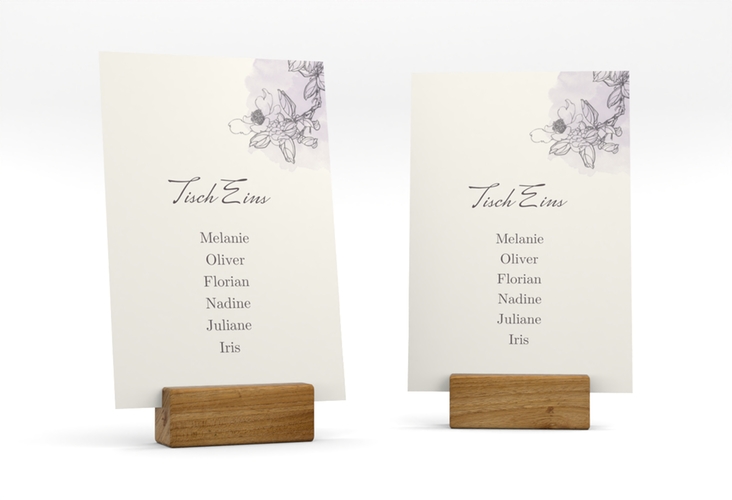 Tischaufsteller Hochzeit Artlover Tischaufsteller flieder