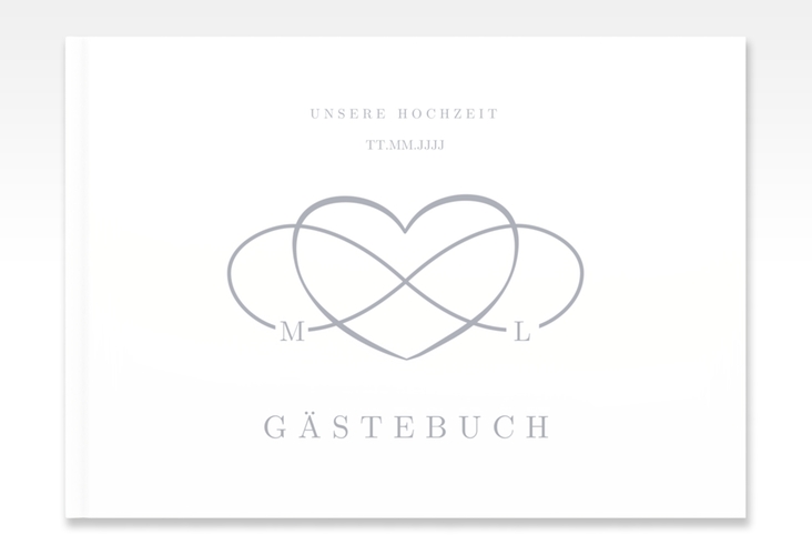 Gästebuch A4 quer Infinity A4 quer, Hardcover grau