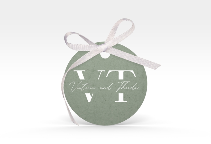 Geschenkanhänger Hochzeit Everlasting Geschenkanhänger, rund mit großen Initialen