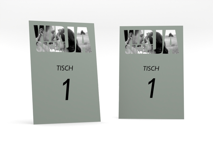Tischnummer Hochzeit Letters Tischaufsteller gruen