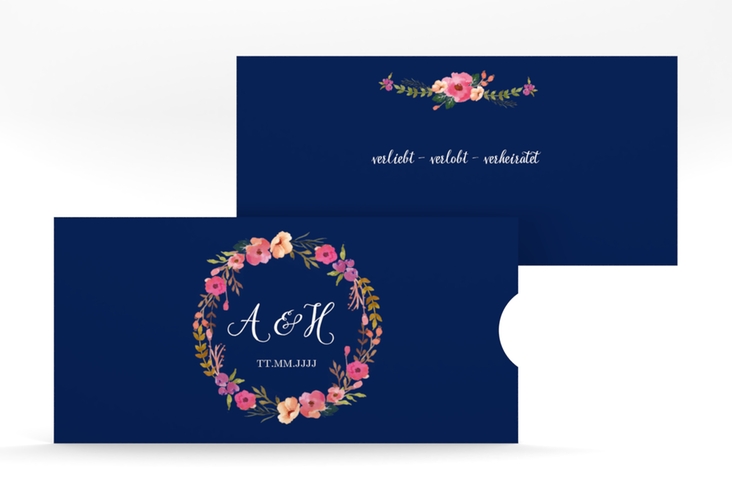 Hochzeitseinladung Fiore Einsteckkarte blau