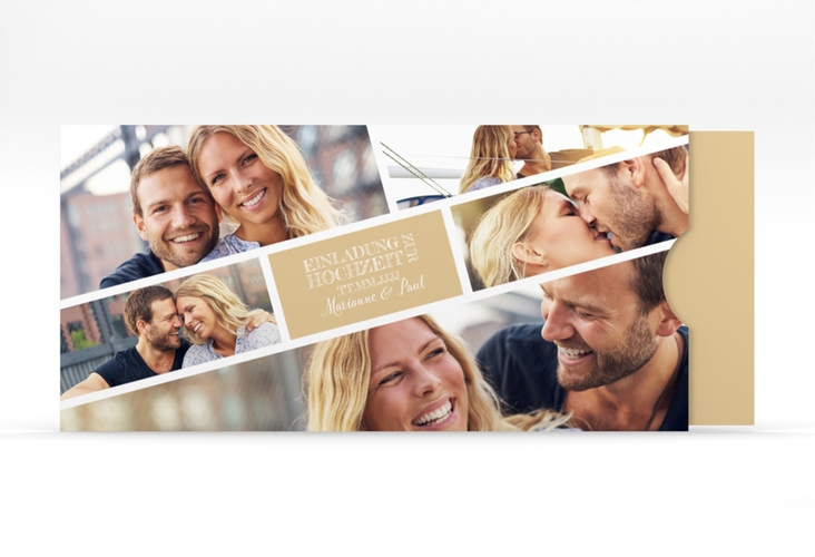 Hochzeitseinladung Rise Einsteckkarte beige