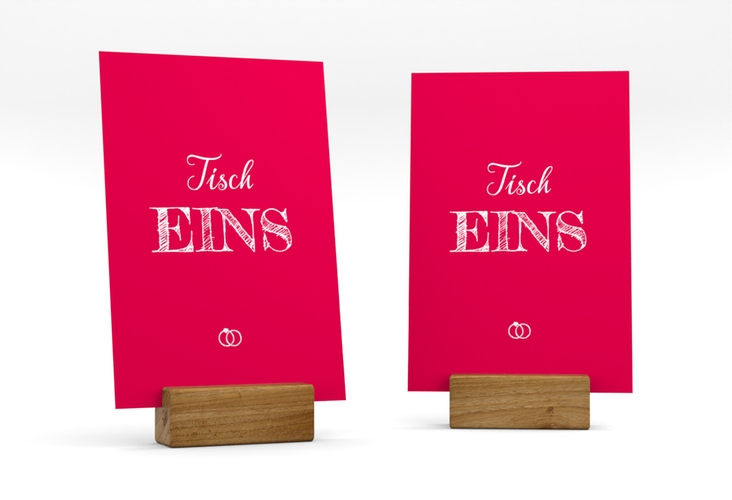 Tischnummer Hochzeit Rise Tischaufsteller pink
