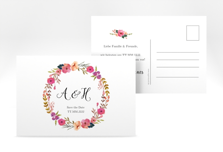 Save the Date-Postkarte Fiore A6 Postkarte hochglanz