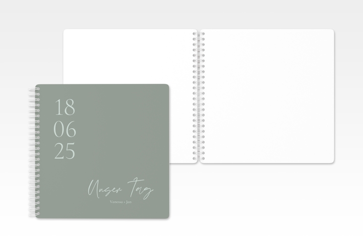 Gästebuch Hochzeit Day Ringbindung mit Datum im minimalistischen Design