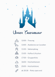 Klick: Details zu Tagesablauf Poster Hochzeit "Castle" anzeigen Tagesablauf Poster Hochzeit Castle 50 x 70 cm Poster blau
