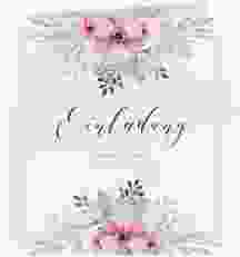 Hochzeitseinladung "Surfinia" quadratische Klappkarte rosa