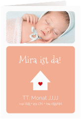 Geburtskarte Homely A6 Klappkarte hoch apricot