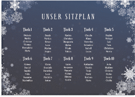 Klick: Details zu Sitzplan Leinwand Hochzeit "Winterdream" anzeigen Sitzplan Leinwand Hochzeit "Winterdream" 70 x 50 cm Leinwand blau