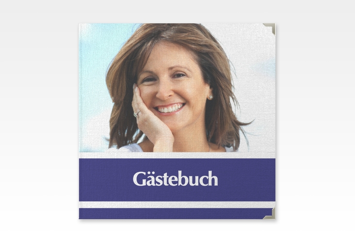 Gästebuch Selection Geburtstag Gerd/Gerda Leinen-Hardcover blau mit Foto